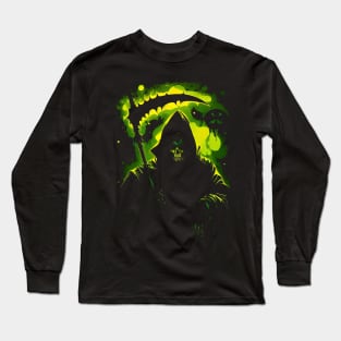 Fantasy Grim Reaper - Scythe and Skull Long Sleeve T-Shirt